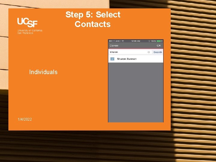 Step 5: Select Contacts Individuals 1/4/2022 