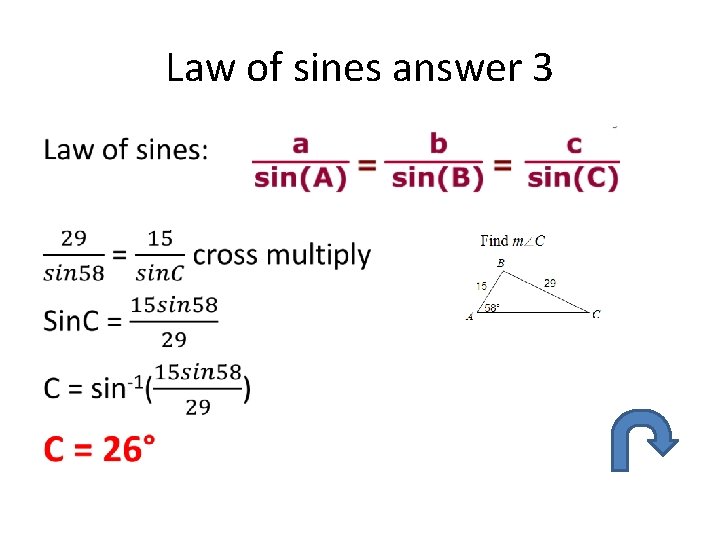 Law of sines answer 3 • 