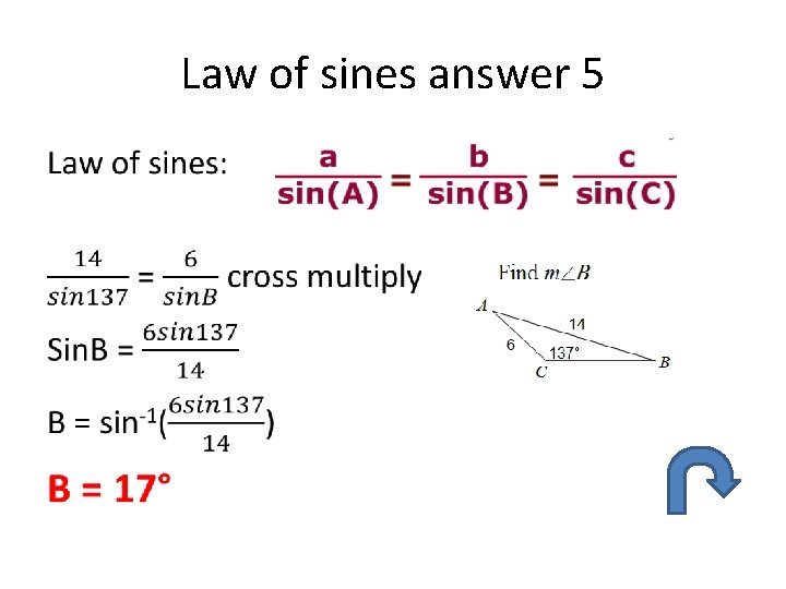 Law of sines answer 5 • 