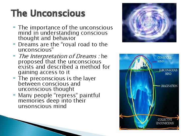 The Unconscious The importance of the unconscious mind in understanding conscious thought and behavior