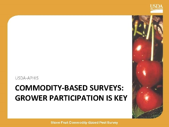 USDA-APHIS COMMODITY-BASED SURVEYS: GROWER PARTICIPATION IS KEY 