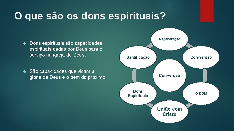 O que são os dons espirituais? Dons espirituais são capacidades espirituais dadas por Deus