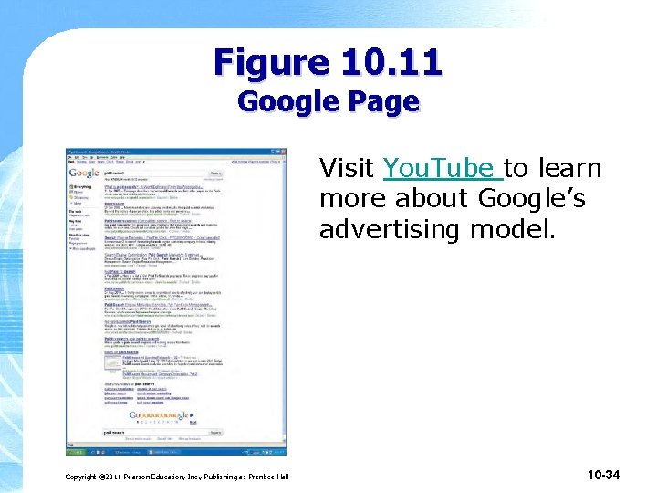 Figure 10. 11 Google Page Visit You. Tube to learn more about Google’s advertising Figure 10. 11 Google Page Visit You. Tube to learn more about Google’s advertising