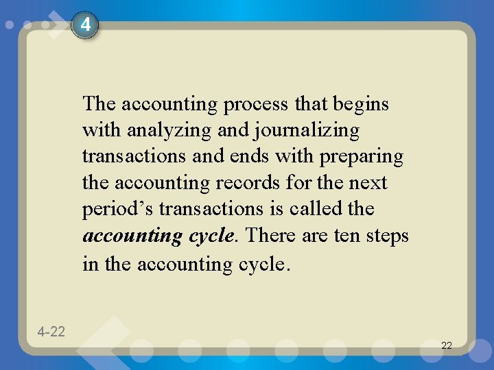 4 The accounting process that begins with analyzing and journalizing transactions and ends with 4 The accounting process that begins with analyzing and journalizing transactions and ends with