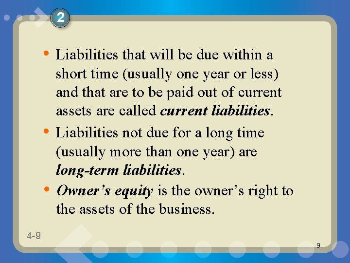 2 • Liabilities that will be due within a • • 4 -9 1 2 • Liabilities that will be due within a • • 4 -9 1