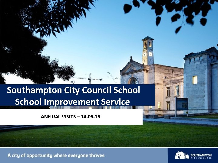 Southampton City Council School Improvement Service ANNUAL VISITS – 14. 06. 16 