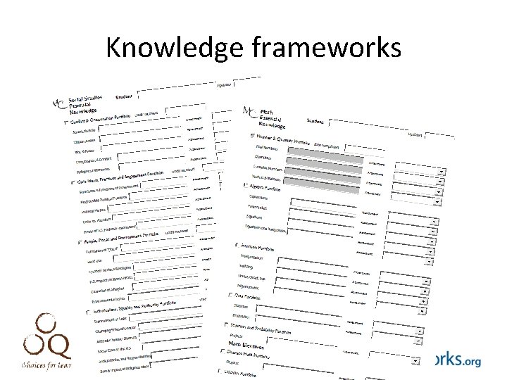 Knowledge frameworks 13 