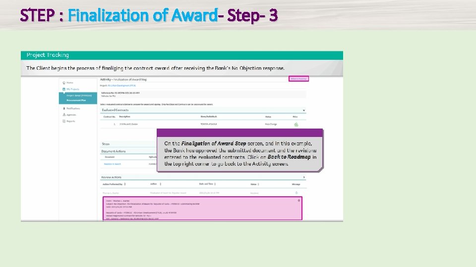 STEP : Finalization of Award- Step- 3 