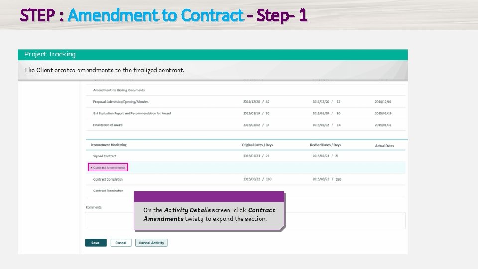 STEP : Amendment to Contract - Step- 1 