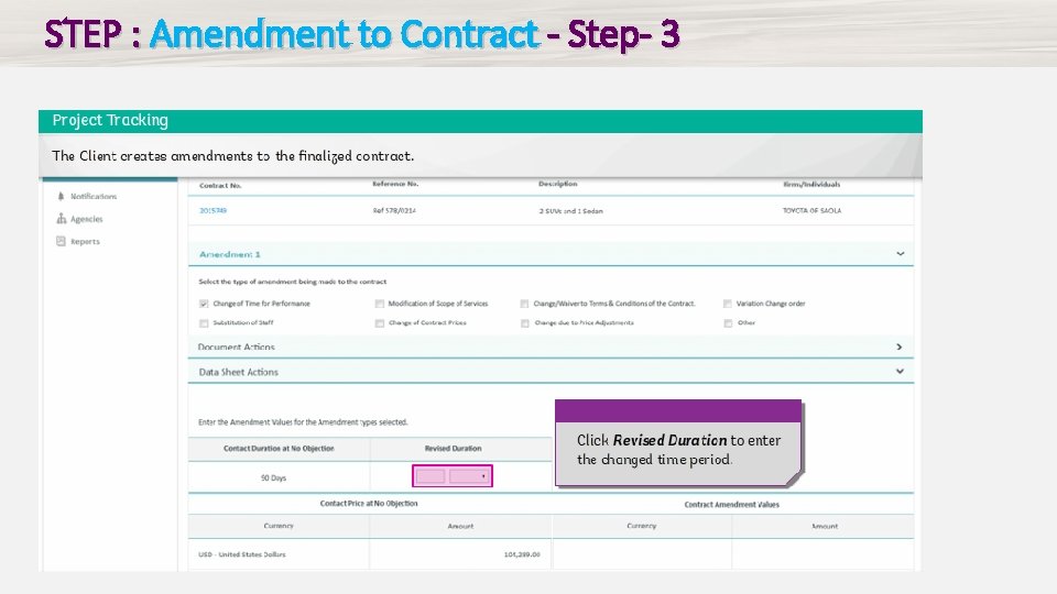 STEP : Amendment to Contract - Step- 3 