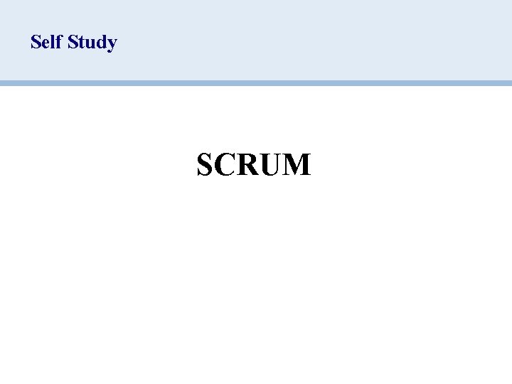 Self Study SCRUM 