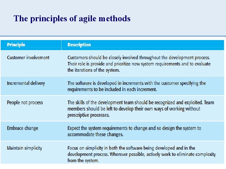 The principles of agile methods 