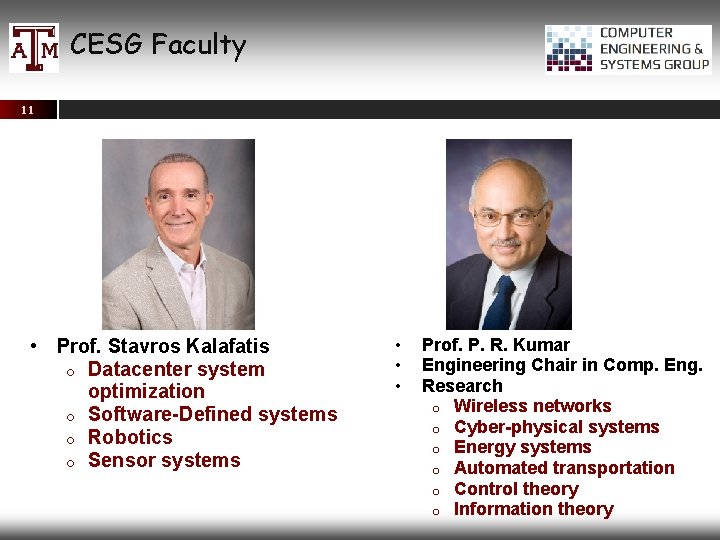 CESG Faculty 11 • Prof. Stavros Kalafatis o Datacenter system optimization o Software-Defined systems