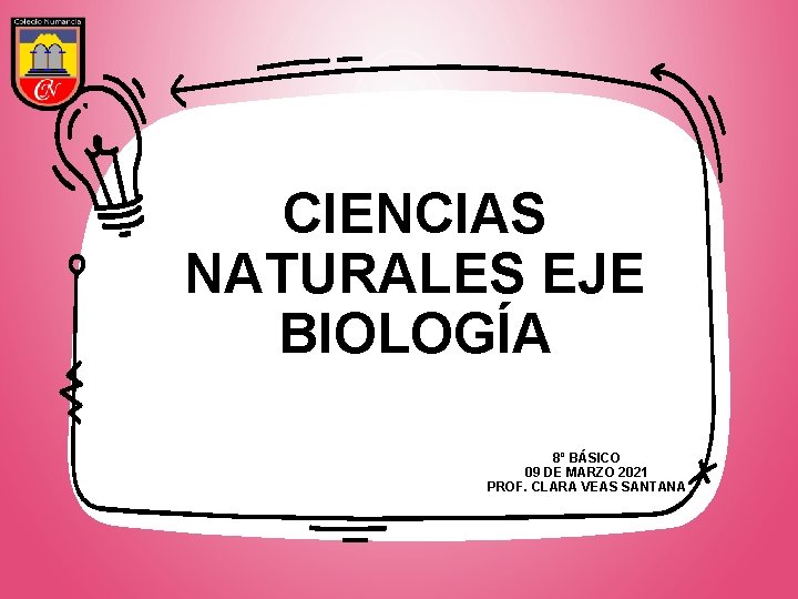 CIENCIAS NATURALES EJE BIOLOGÍA 8º BÁSICO 09 DE MARZO 2021 PROF. CLARA VEAS SANTANA