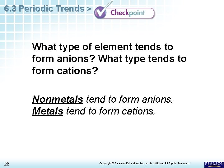 6. 3 Periodic Trends > What type of element tends to form anions? What