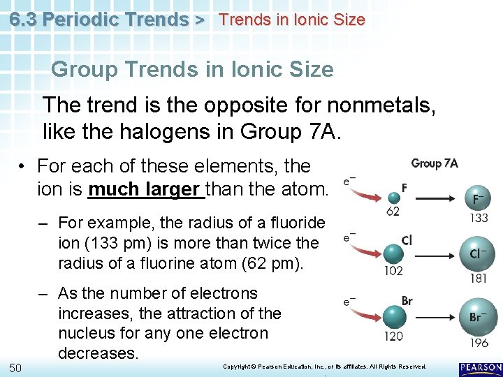 6. 3 Periodic Trends > Trends in Ionic Size Group Trends in Ionic Size