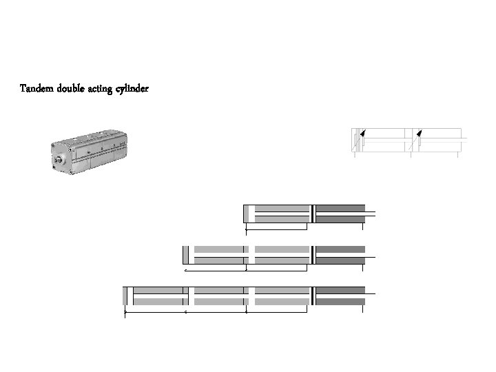 Tandem double acting cylinder 