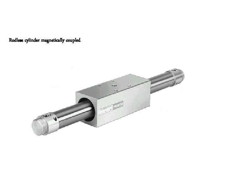 Rodless cylinder magnetically coupled 