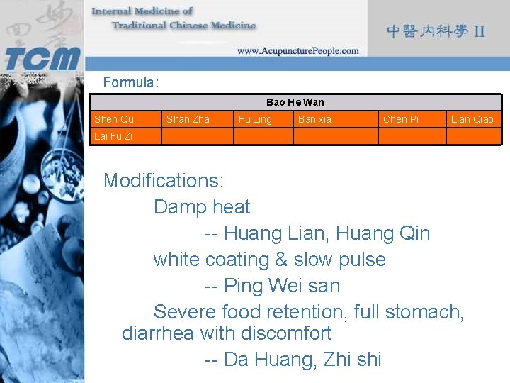 Formula: Bao He Wan Shen Qu Shan Zha Fu Ling Ban xia Chen Pi