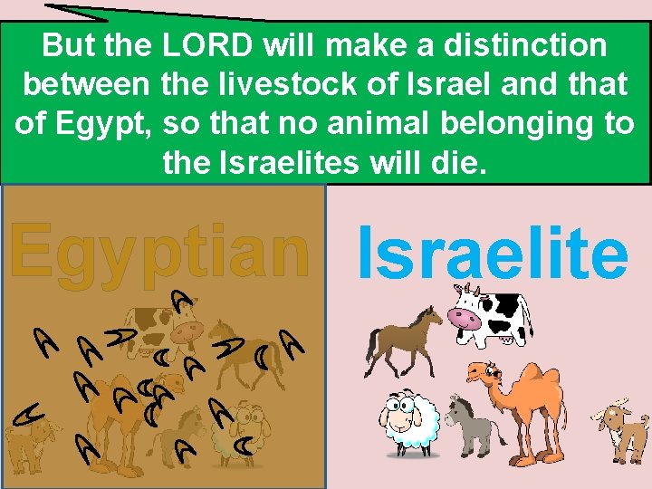 But the LORD will make a distinction between the livestock of Israel and that