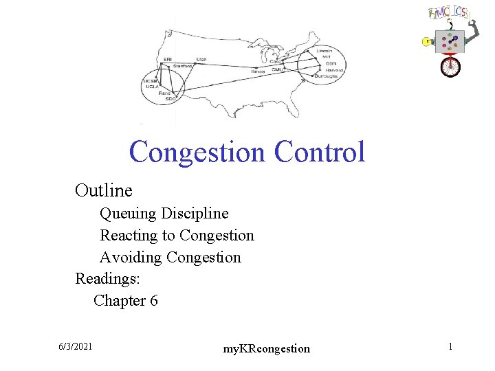 Congestion Control Outline Queuing Discipline Reacting to Congestion Avoiding Congestion Readings: Chapter 6 6/3/2021