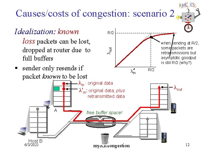 Causes/costs of congestion: scenario 2 dropped at router due to full buffers § sender