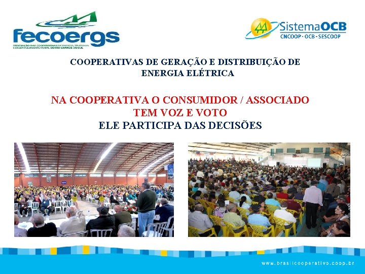 COOPERATIVAS DE GERAÇÃO E DISTRIBUIÇÃO DE ENERGIA ELÉTRICA NA COOPERATIVA O CONSUMIDOR / ASSOCIADO