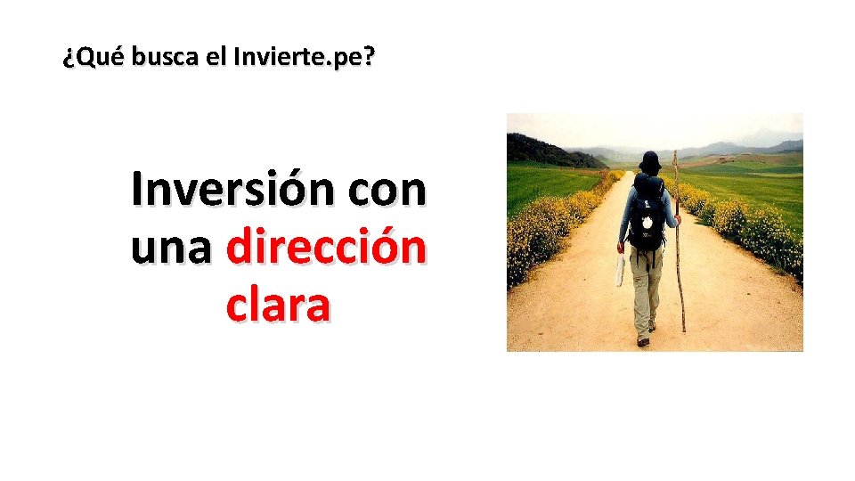 ¿Qué busca el Invierte. pe? Inversión con una dirección clara 