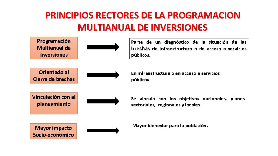 PRINCIPIOS RECTORES DE LA PROGRAMACION MULTIANUAL DE INVERSIONES Programación Multianual de inversiones Parte de