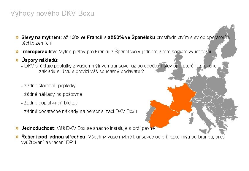 Výhody nového DKV Boxu » Slevy na mýtném: až 13% ve Francii a až