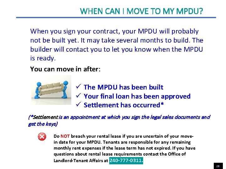 WHEN CAN I MOVE TO MY MPDU? When you sign your contract, your MPDU