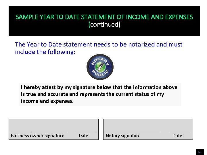 SAMPLE YEAR TO DATE STATEMENT OF INCOME AND EXPENSES (continued) The Year to Date