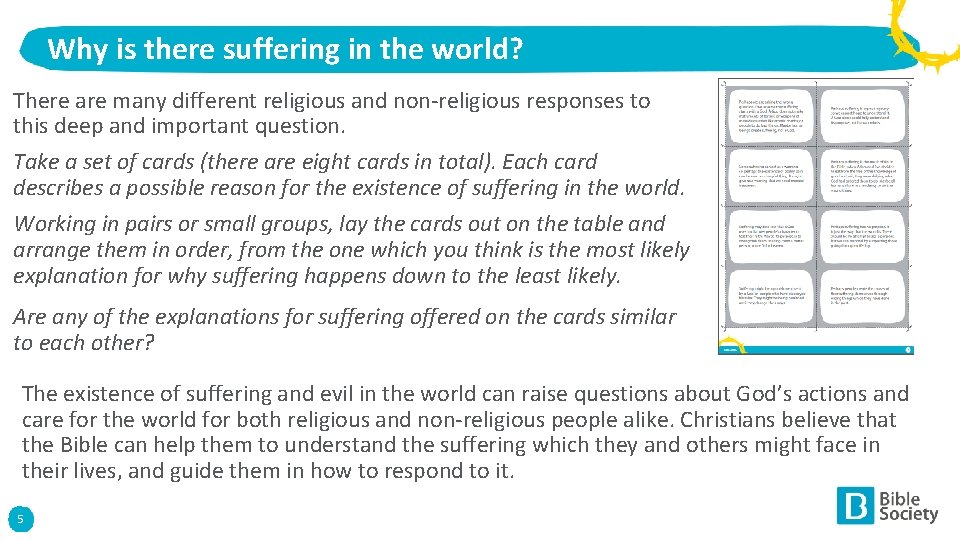 Why is there suffering in the world? There are many different religious and non-religious