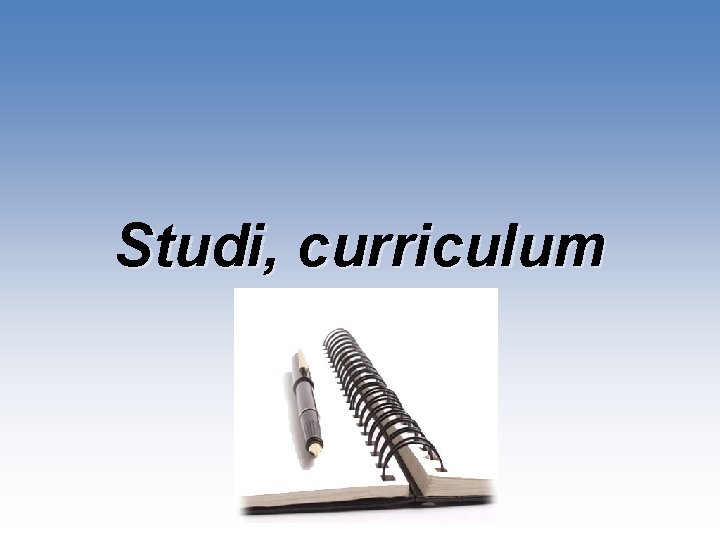 Studi, curriculum 