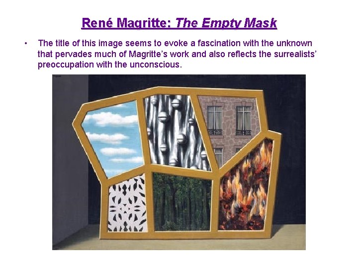 René Magritte: The Empty Mask • The title of this image seems to evoke