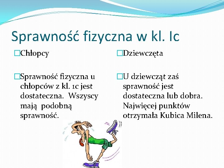 Sprawność fizyczna w kl. Ic �Chłopcy �Dziewczęta �Sprawność fizyczna u chłopców z kl. 1 Sprawność fizyczna w kl. Ic �Chłopcy �Dziewczęta �Sprawność fizyczna u chłopców z kl. 1