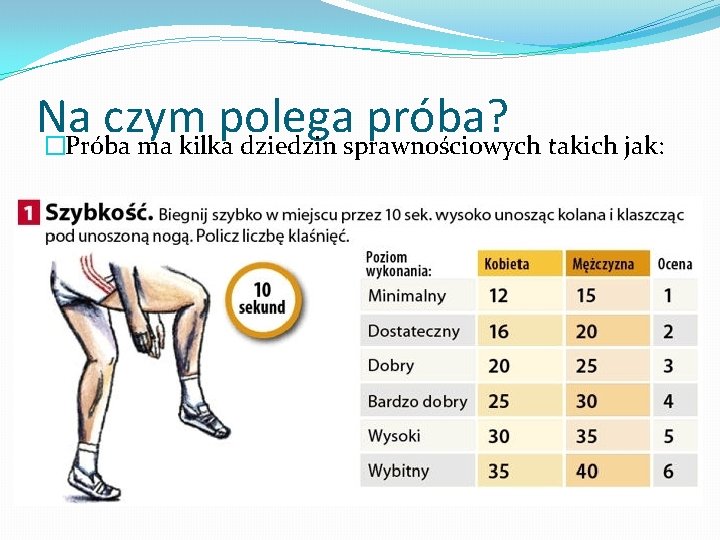 Na czym polega próba? �Próba ma kilka dziedzin sprawnościowych takich jak: Na czym polega próba? �Próba ma kilka dziedzin sprawnościowych takich jak: