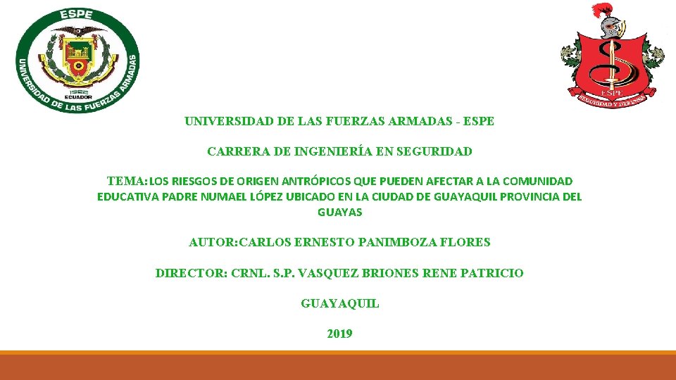 UNIVERSIDAD DE LAS FUERZAS ARMADAS - ESPE CARRERA DE INGENIERÍA EN SEGURIDAD TEMA: LOS