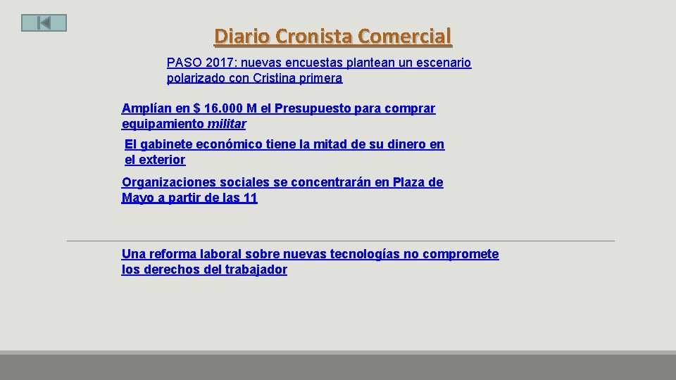 Diario Cronista Comercial PASO 2017: nuevas encuestas plantean un escenario polarizado con Cristina primera