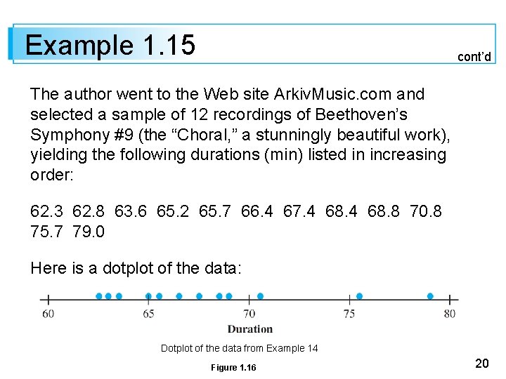Example 1. 15 cont’d The author went to the Web site Arkiv. Music. com