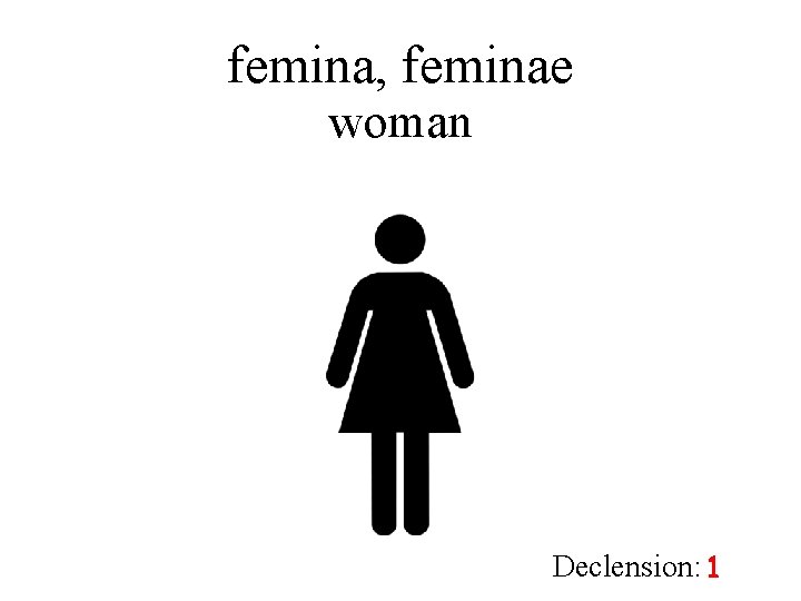 femina, feminae woman Declension: 1 