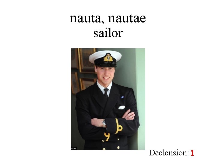 nauta, nautae sailor Declension: 1 
