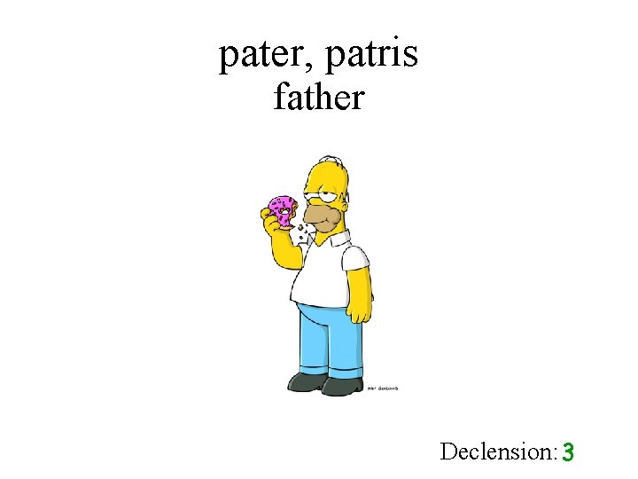 pater, patris father Declension: 3 
