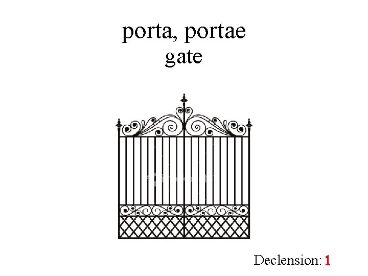 porta, portae gate Declension: 1 
