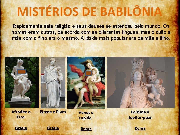MISTÉRIOS DE BABILÔNIA Rapidamente esta religião e seus deuses se estendeu pelo mundo. Os