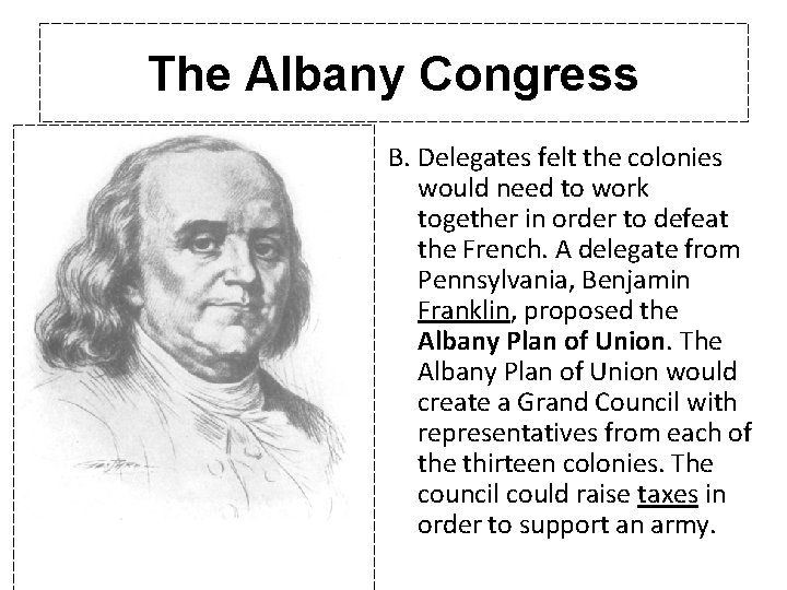 The Albany Congress Define Delegate- A person chosen or elected to represent others. (ex.