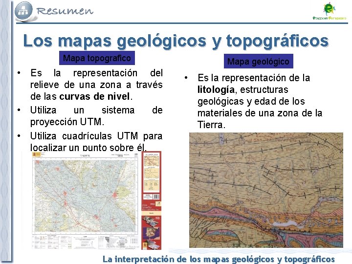 Los mapas geológicos y topográficos Mapa topografico • Es la representación del relieve de