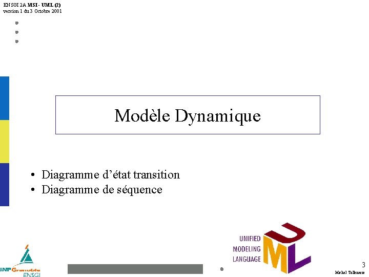 ENSGI 2 A MSI - UML (2) version 1 du 3 Octobre 2001 Modèle