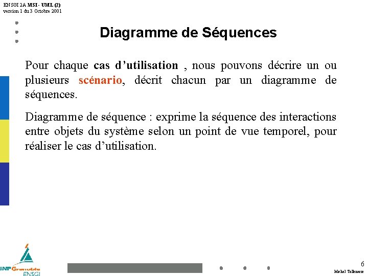 ENSGI 2 A MSI - UML (2) version 1 du 3 Octobre 2001 Diagramme