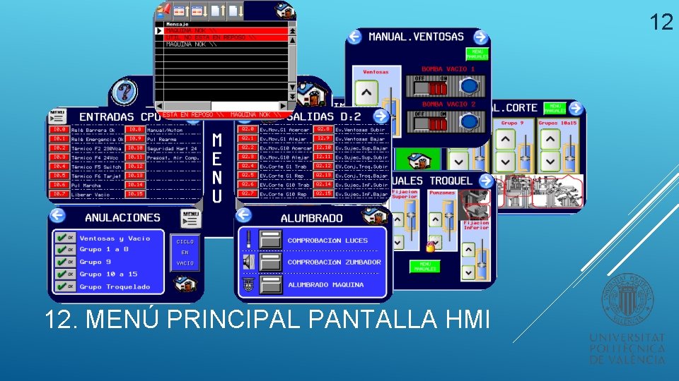 12 12. MENÚ PRINCIPAL PANTALLA HMI 